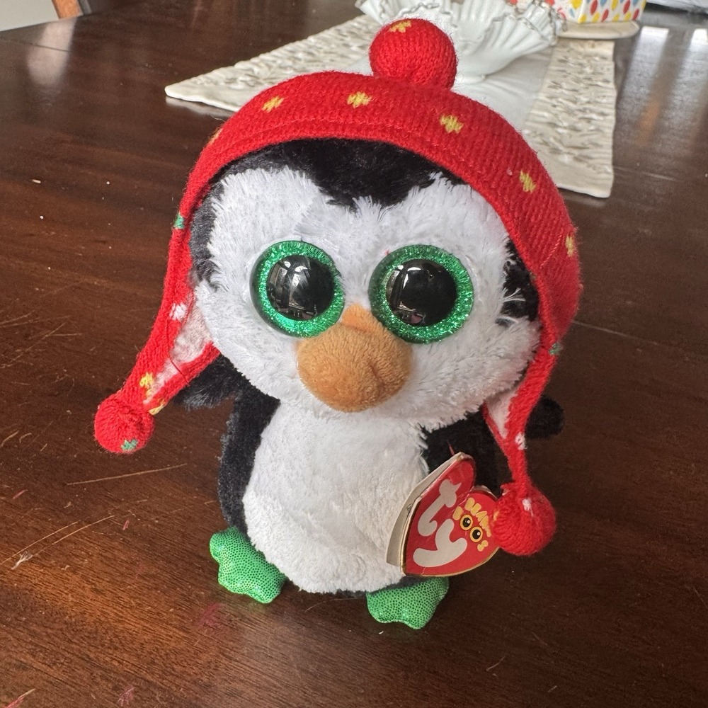 Ty Beanie Boos Freeze Penguin Winter Hat Plush Stuffed Animal Soft Toy 6" 2015
